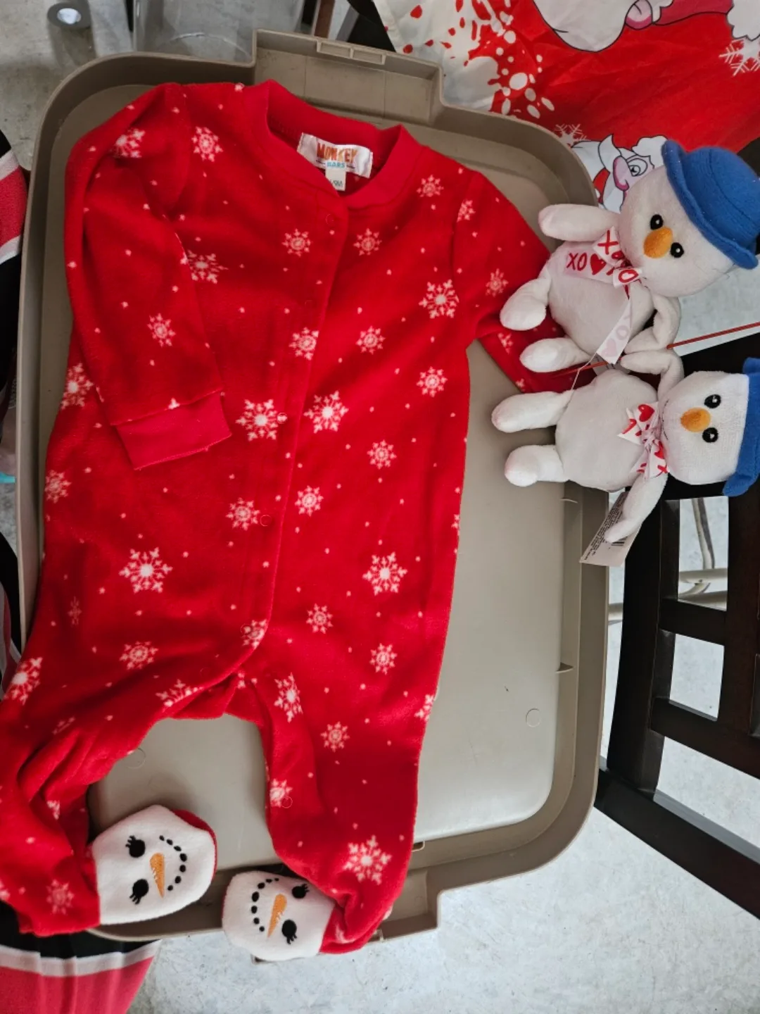 Christmas in July,  6/9M Red Snowflake Onesie thumbnail