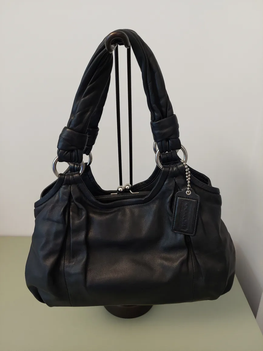 Coach Black Leather Shoulder/Handbag thumbnail