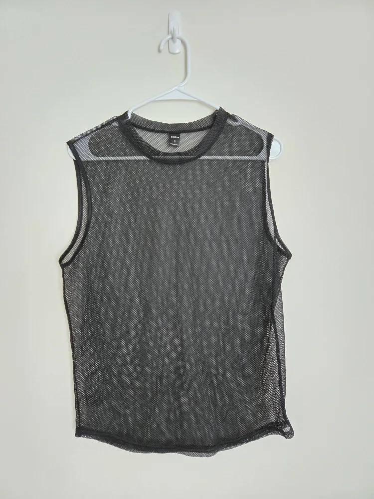 SHEIN Black Mesh Top - Size S thumbnail
