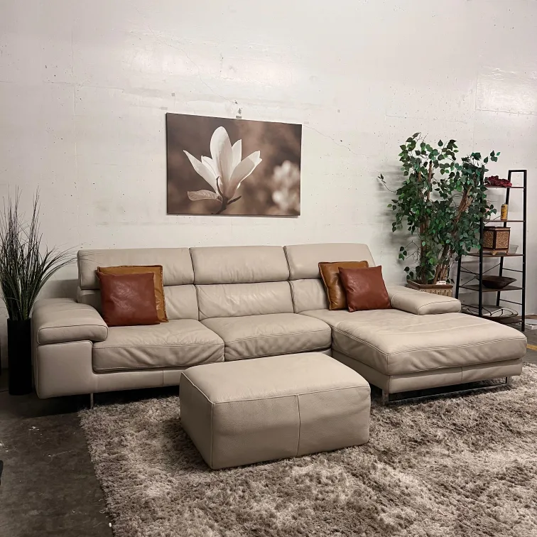Moe's Full grain sectional sofa couch. Delivery thumbnail