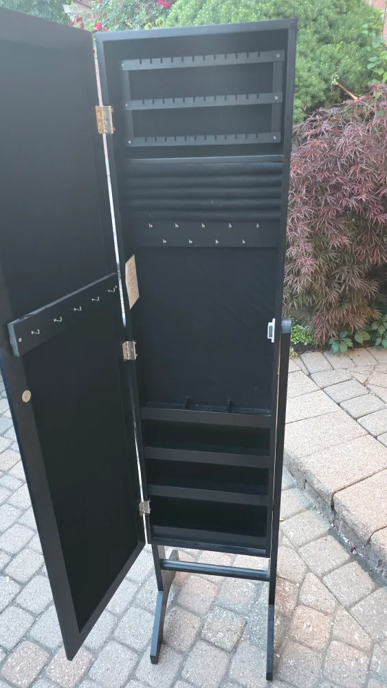 Black Jewellery Armoire with Mirror