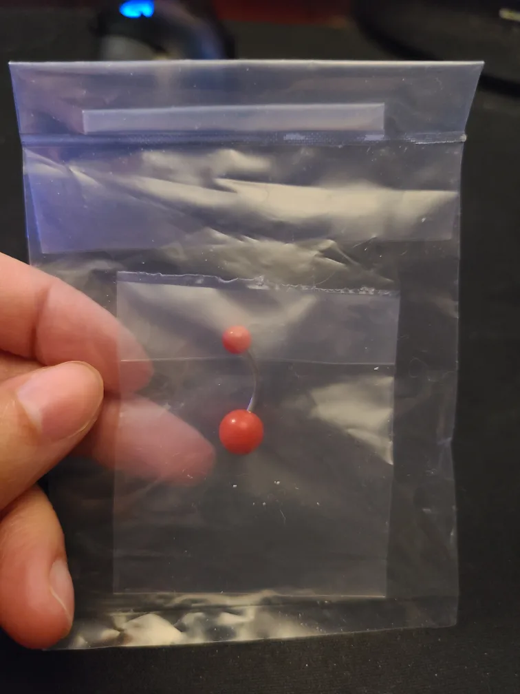 Red Belly Button Ring - New