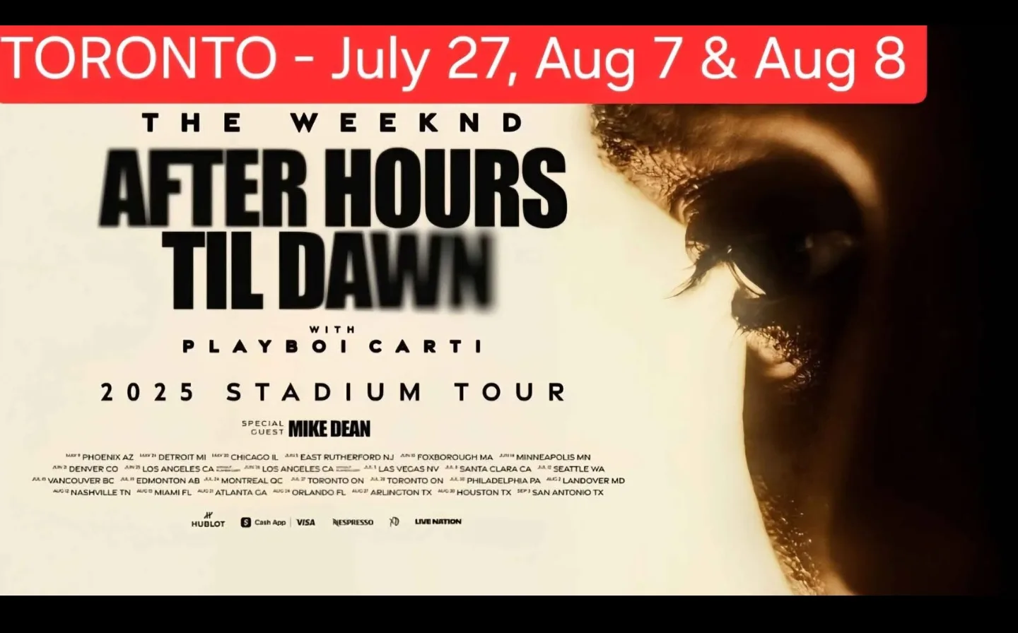 The Weeknd After Hours Til Dawn CONCERT TICKETS *2-Aug 8th thumbnail
