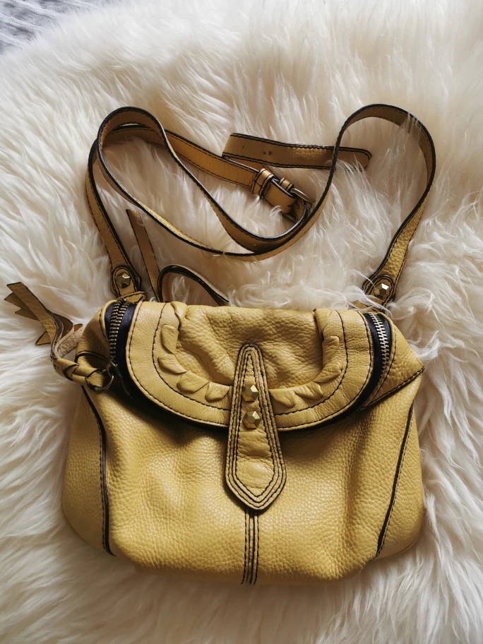 Oryany Yellow Leather Crossbody Bag