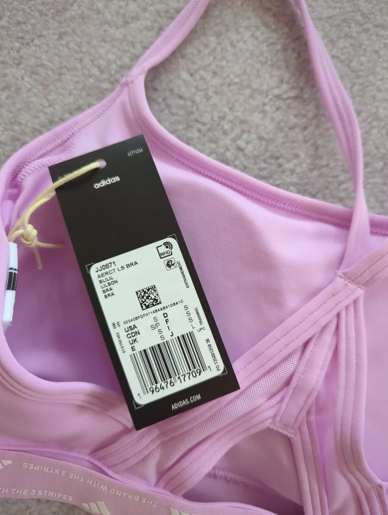 New Adidas AEROREADY Light Support Sports Bra - S - Lilac 🇨🇦 image indicator(3)