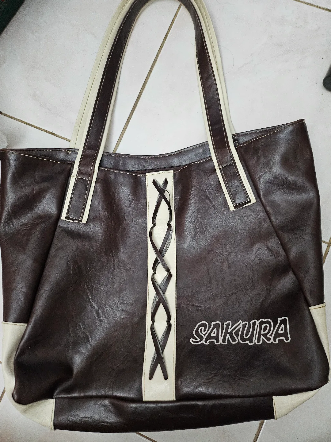 Sakura Brown & Cream Tote Bag 🇨🇦 thumbnail