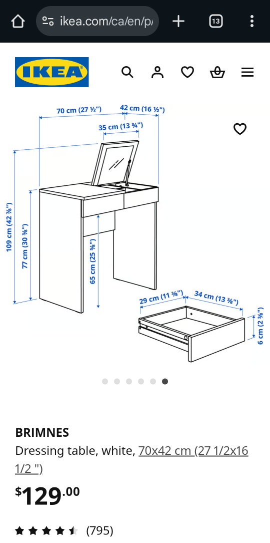 [LIKE NEW] IKEA Brimnes Dressing Table & Chair - photo 5