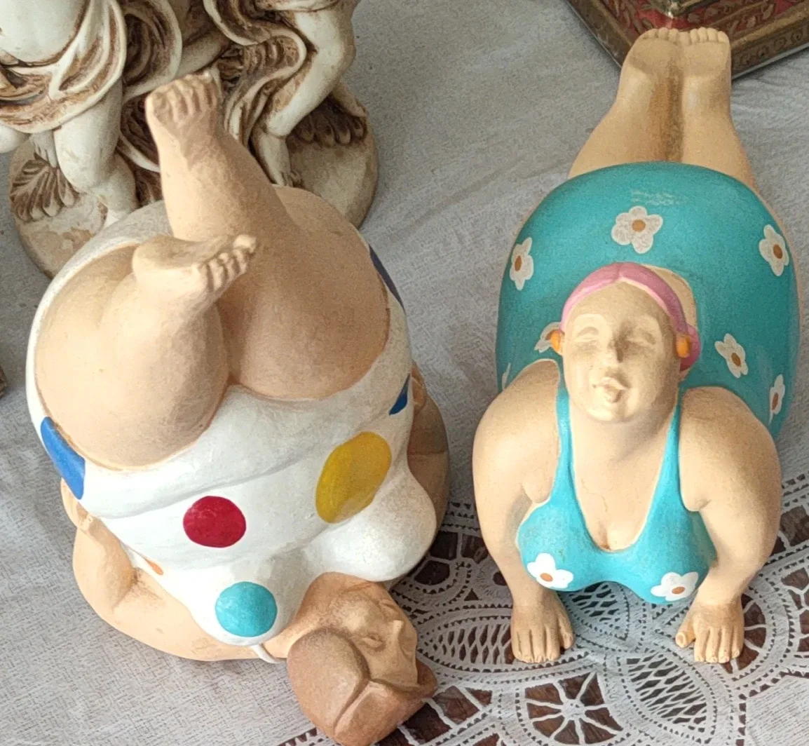 Two Vintage Ceramic Sunbather Figurines thumbnail