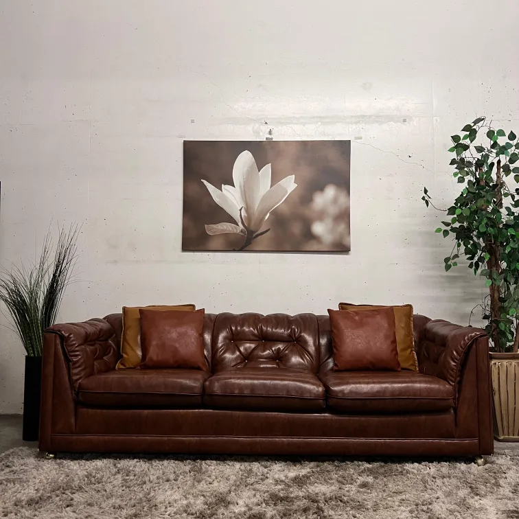 Mid Century sofa. MCM Teak couch leather. Delivery thumbnail