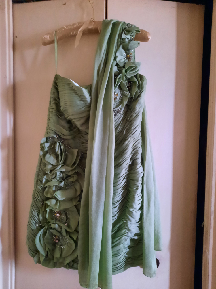 Green One-Shoulder Floral Dress - photo 3