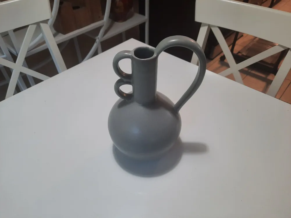 Grey Ceramic Vase with Handle thumbnail