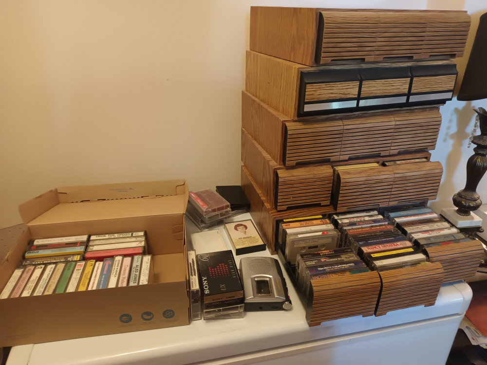 SOLD. Vintage Cassette Tape Storage Cabinet + Tapes