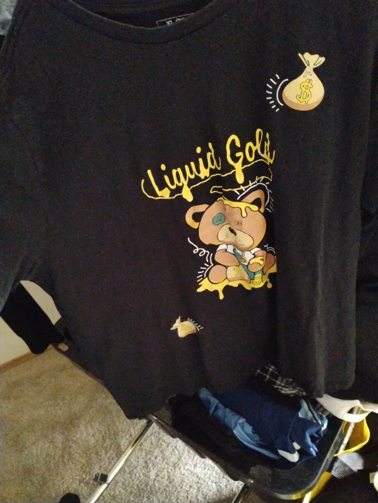 Liquid Gold Black T-Shirt, XL thumbnail