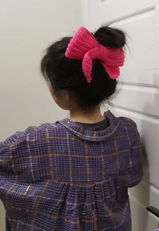 Pink Crochet Hair Bow image indicator(3)