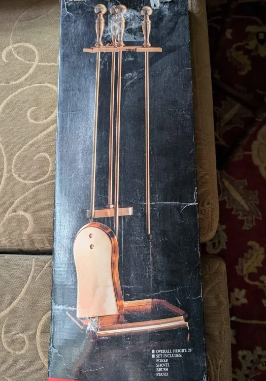 Vintage Brass Fireset - NEW, never used - Original Box image indicator(9)