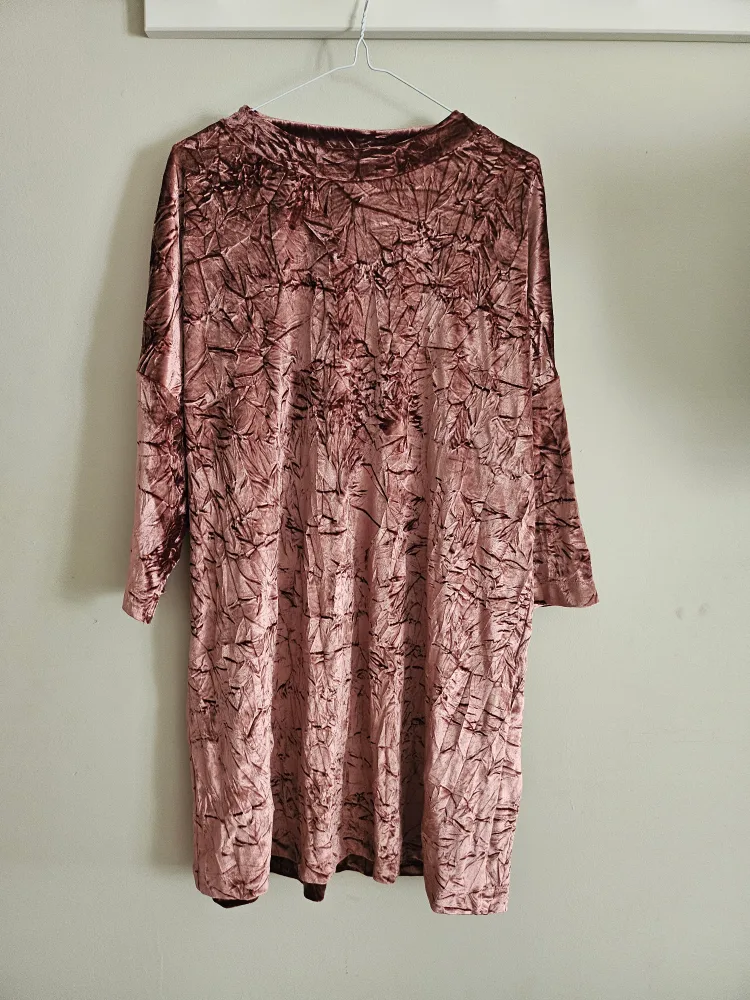 ZARA Crushed Velvet Tunic Top - Rose Gold 🇨🇦 thumbnail