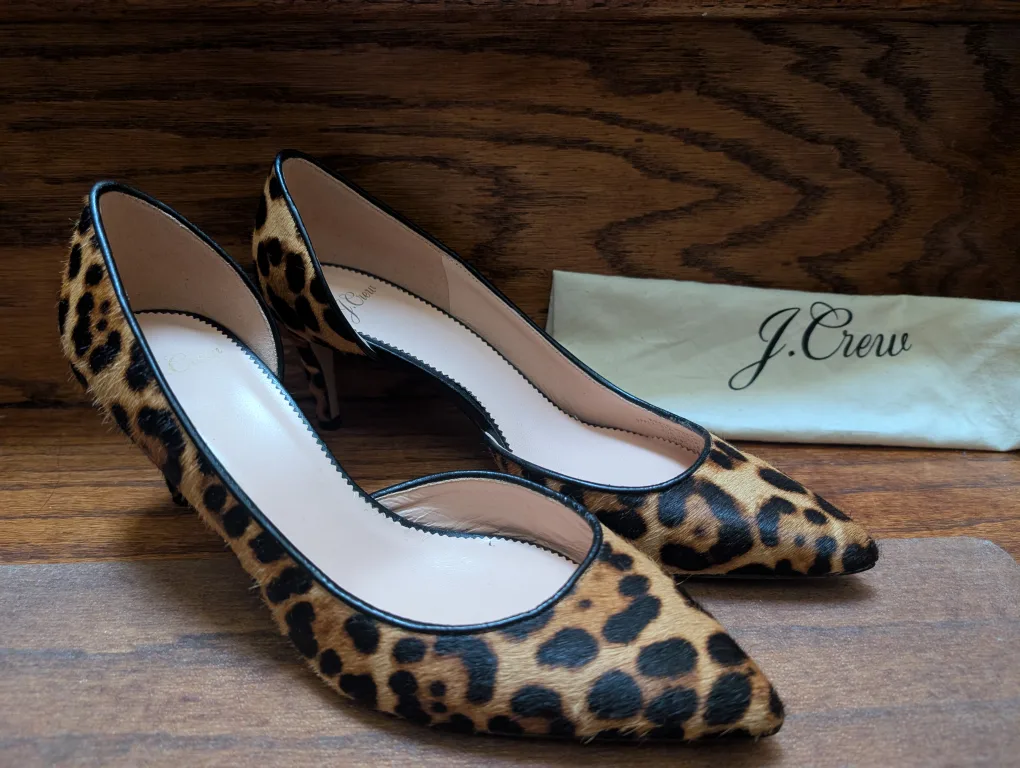 J.Crew Leopard Print Heels, Size 7 thumbnail