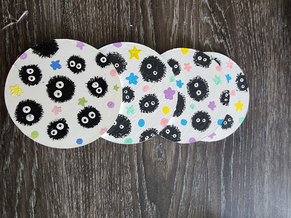 Handmade Soot Sprite Coasters (Set of 4) - photo 2