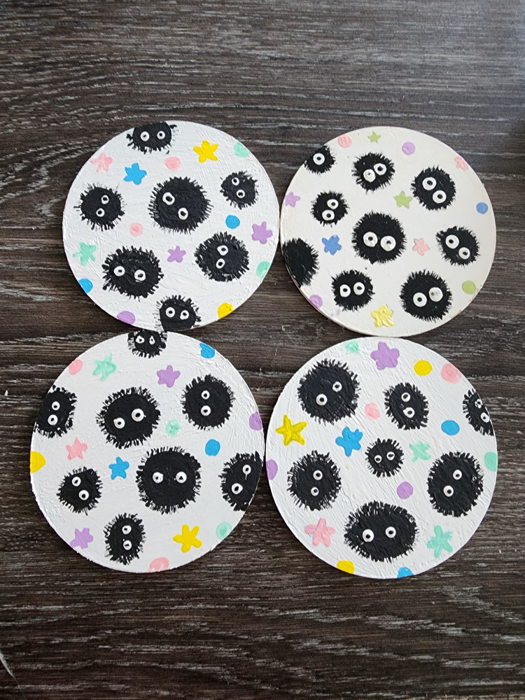 Handmade Soot Sprite Coasters (Set of 4) - photo 3