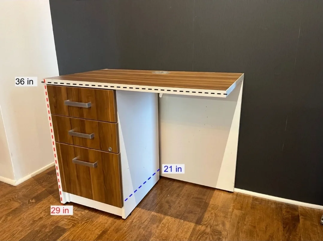 Wood & White Desk with Drawers (36"x29") thumbnail