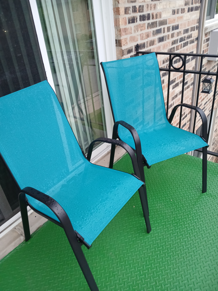 Teal Outdoor Patio Chairs - Set of 2
