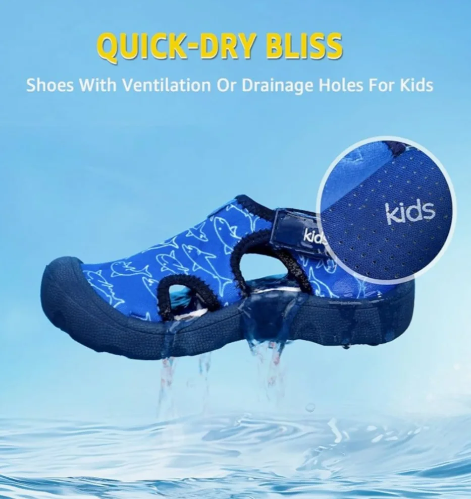 Kids Water Shoes - Blue Shark Pattern, Size 12 image indicator(9)