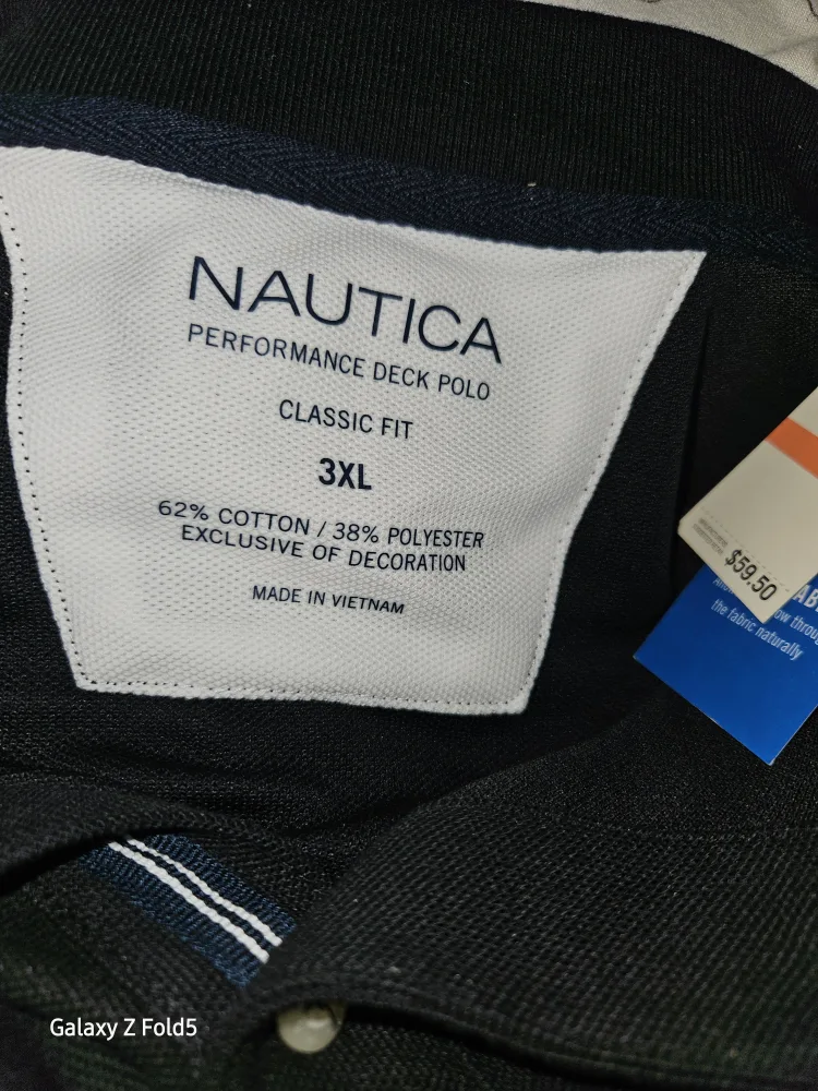 Nautica Deck Polo - Black, 3XL, New with Tags thumbnail