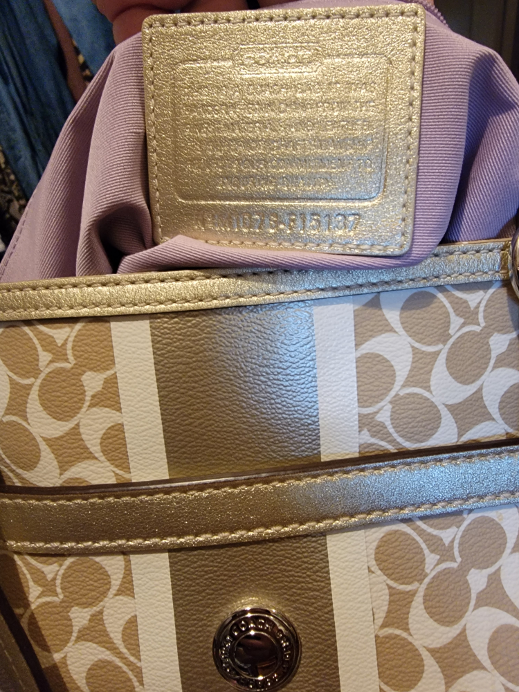 Coach Signature Tote Bag - Beige & Gold - photo 2