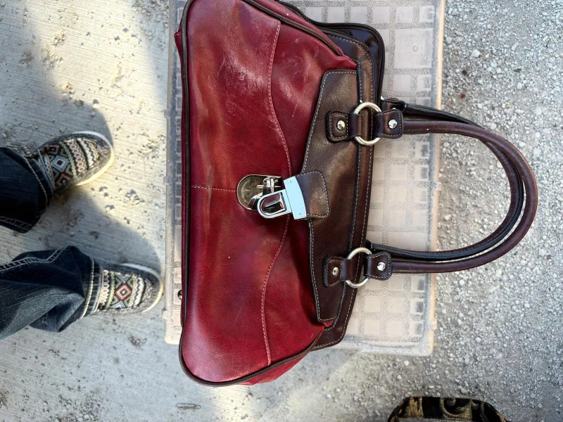 Maroon Leather Handbag thumbnail