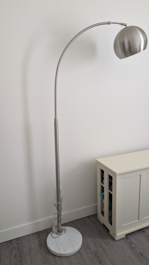 IKEA Silver Arc Floor Lamp with Marble Base