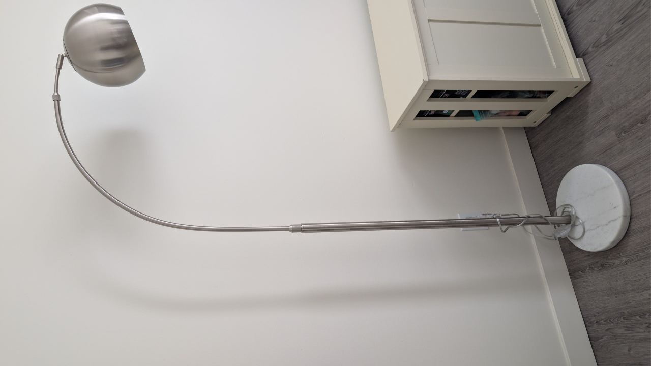 IKEA Silver Arc Floor Lamp with Marble Base - photo 2
