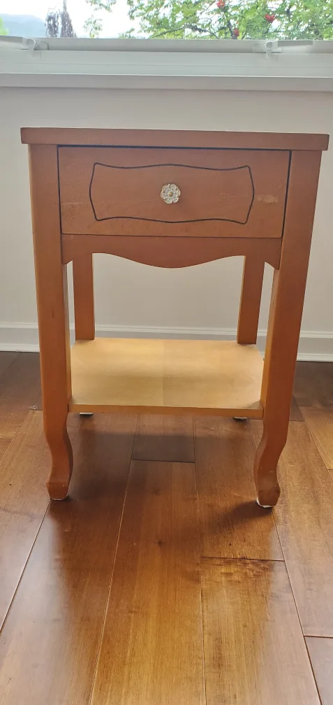Wooden Bedside Table with Drawer thumbnail
