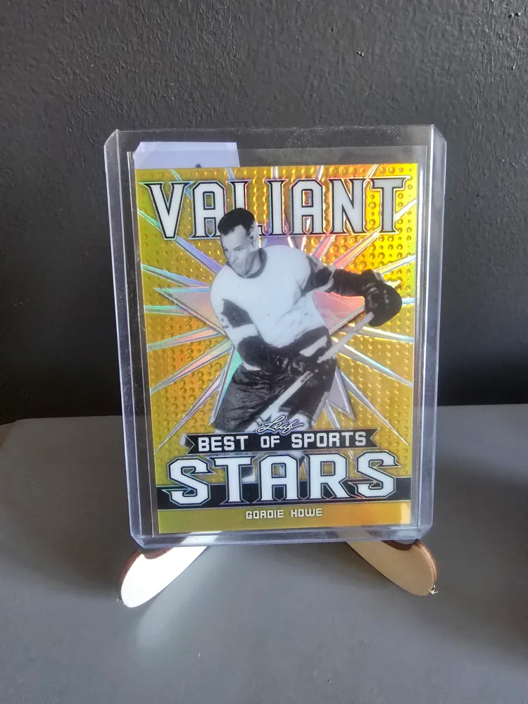 2020 Leaf Best of Sports Gordie Howe Valiant Stars Gold #/10 thumbnail