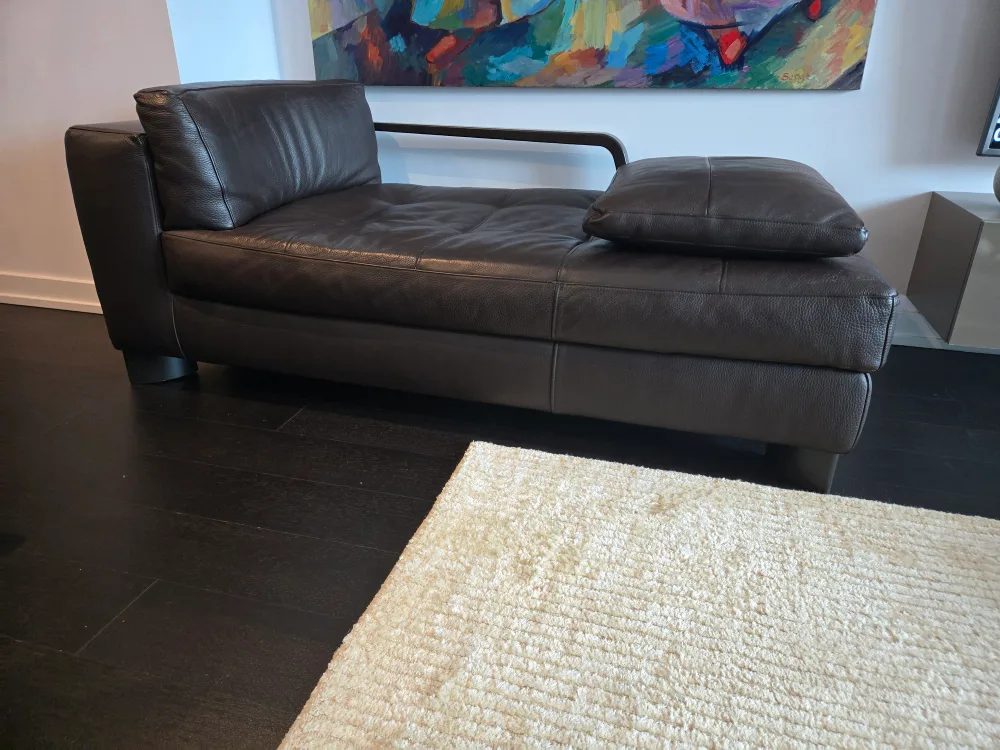 Natuzzi Leather Chaise Lounge thumbnail