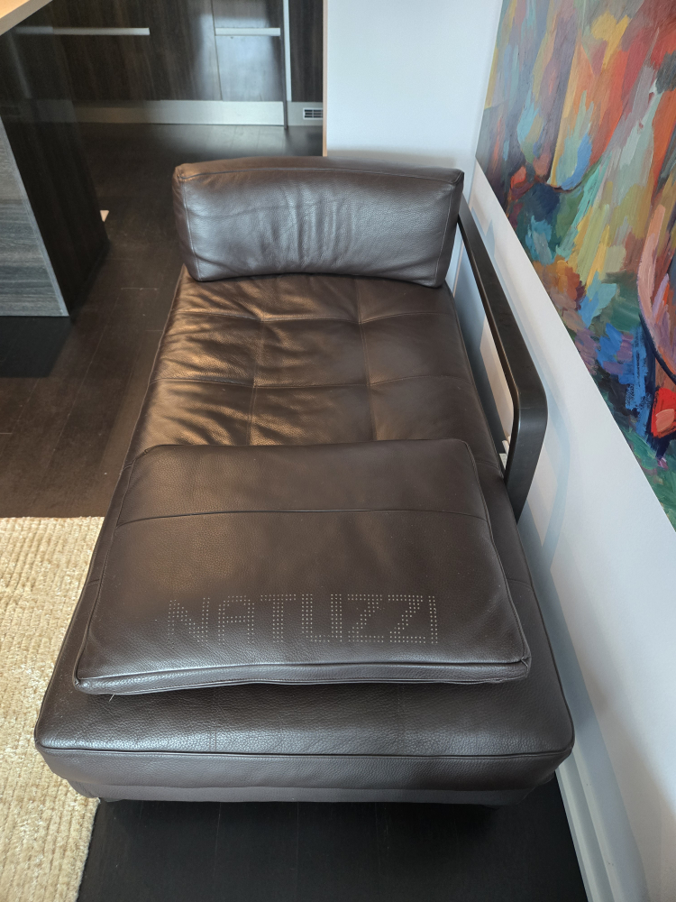 Natuzzi Leather Chaise Lounge - photo 2