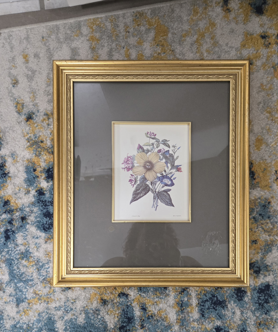 Framed Floral Print in Gold Frame
