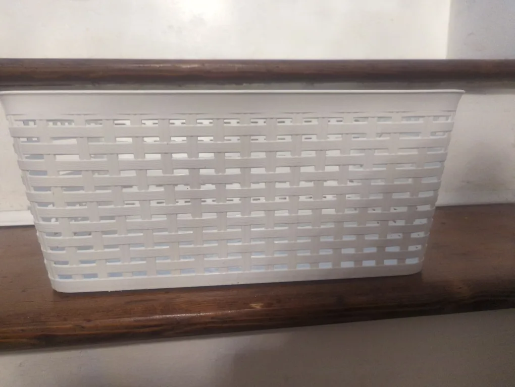 Plastico White Storage Basket thumbnail