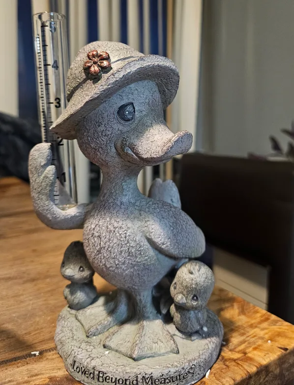 Precious Moments Duck Family Rain Gauge