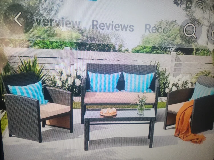 Patio Furniture Set - Sofa, Chairs, Table thumbnail