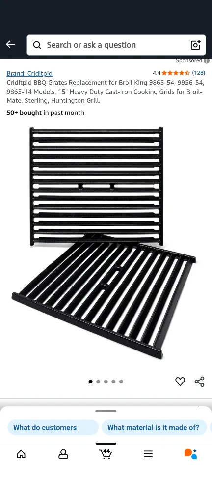 Criditpid BBQ Grates for Broil King Grill thumbnail