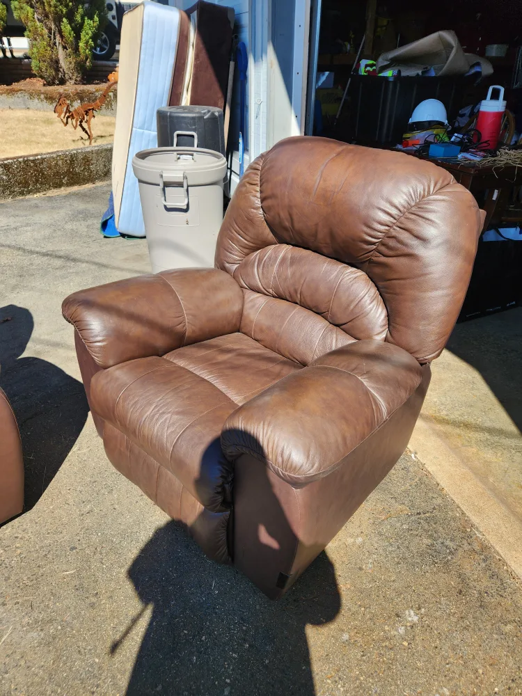 Brown Leather Recliner Sofa thumbnail