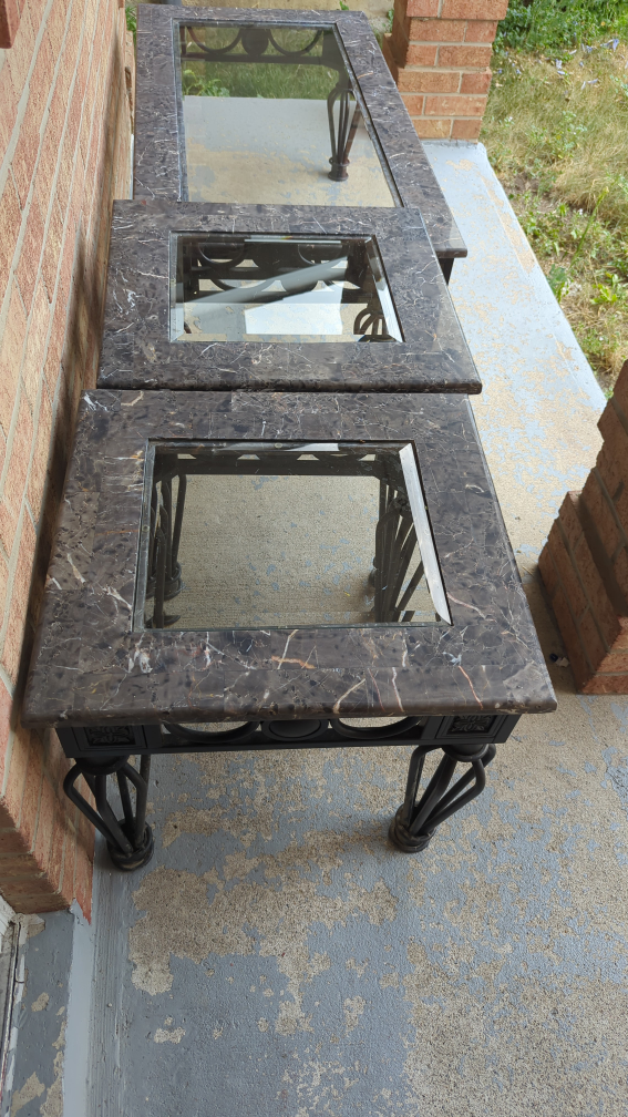 Glass Top Coffee & End Table Set