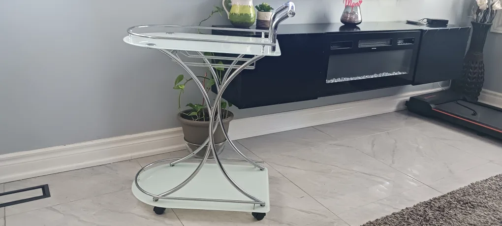 Glass & Chrome Serving Cart image indicator(3)