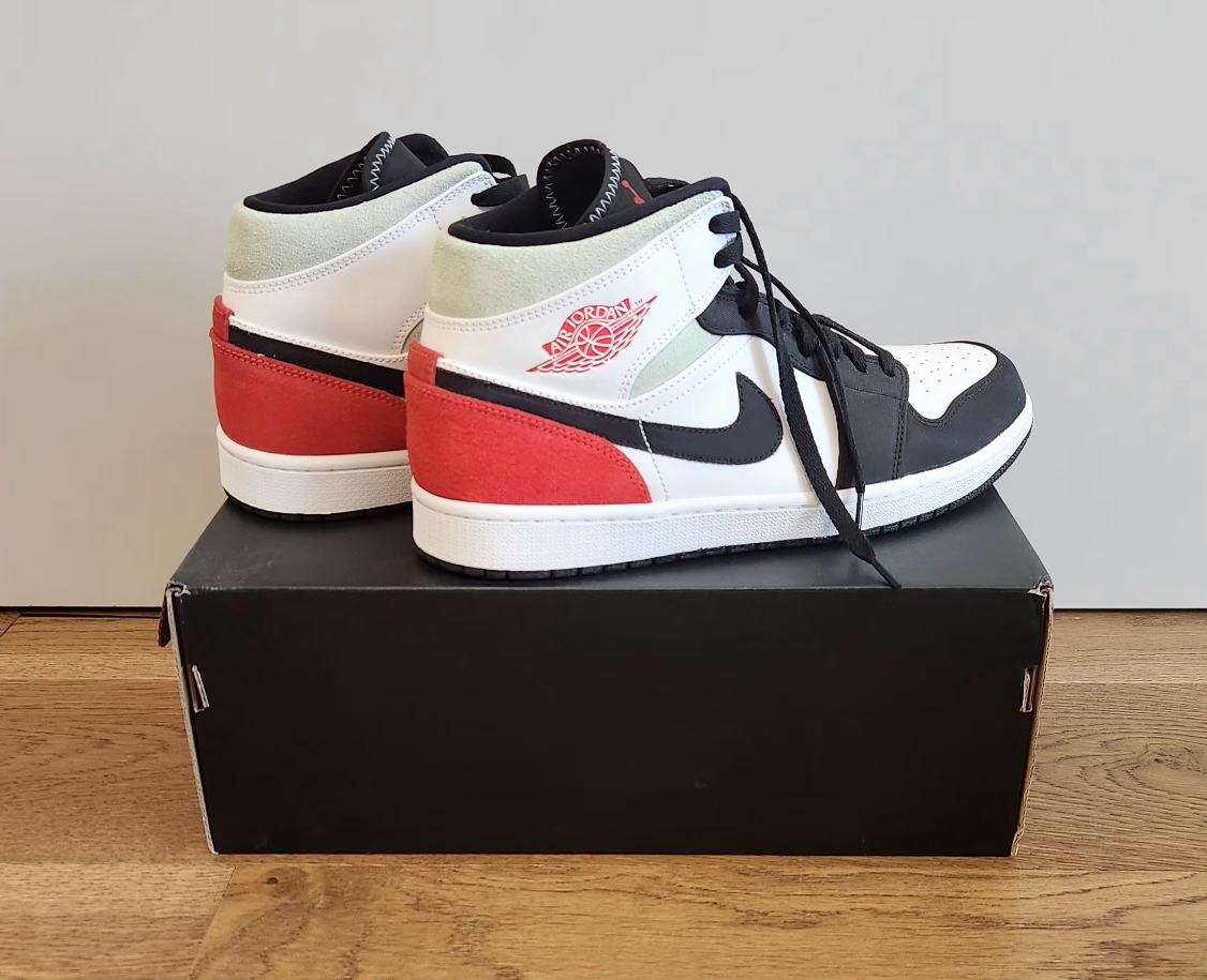 Air Jordan 1 Mid SE White/Track Red-Black-Igloo [US SIZE 10.5] - photo 3