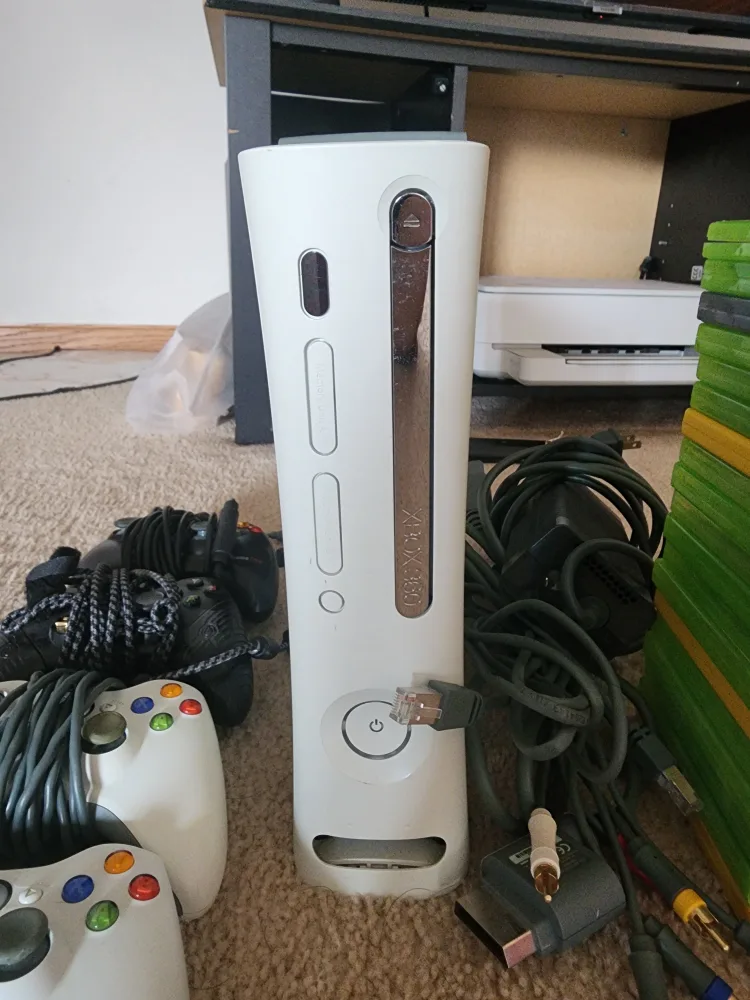 Xbox 360 Console with Games and Controllers image indicator(4)
