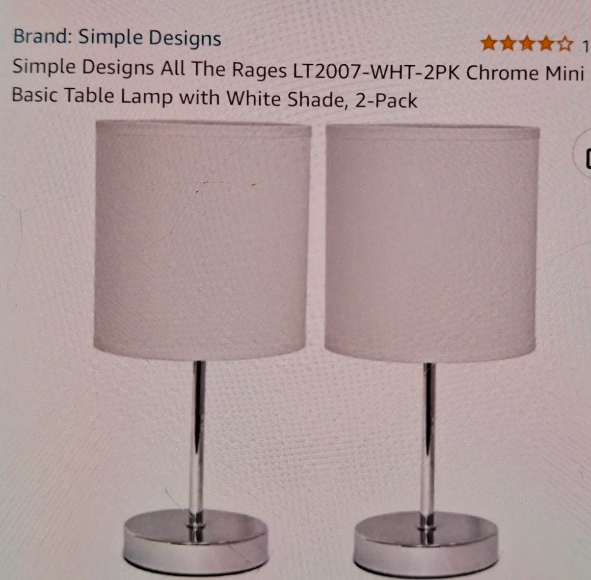 Simple Designs Chrome Mini Table Lamp (2-Pack) thumbnail