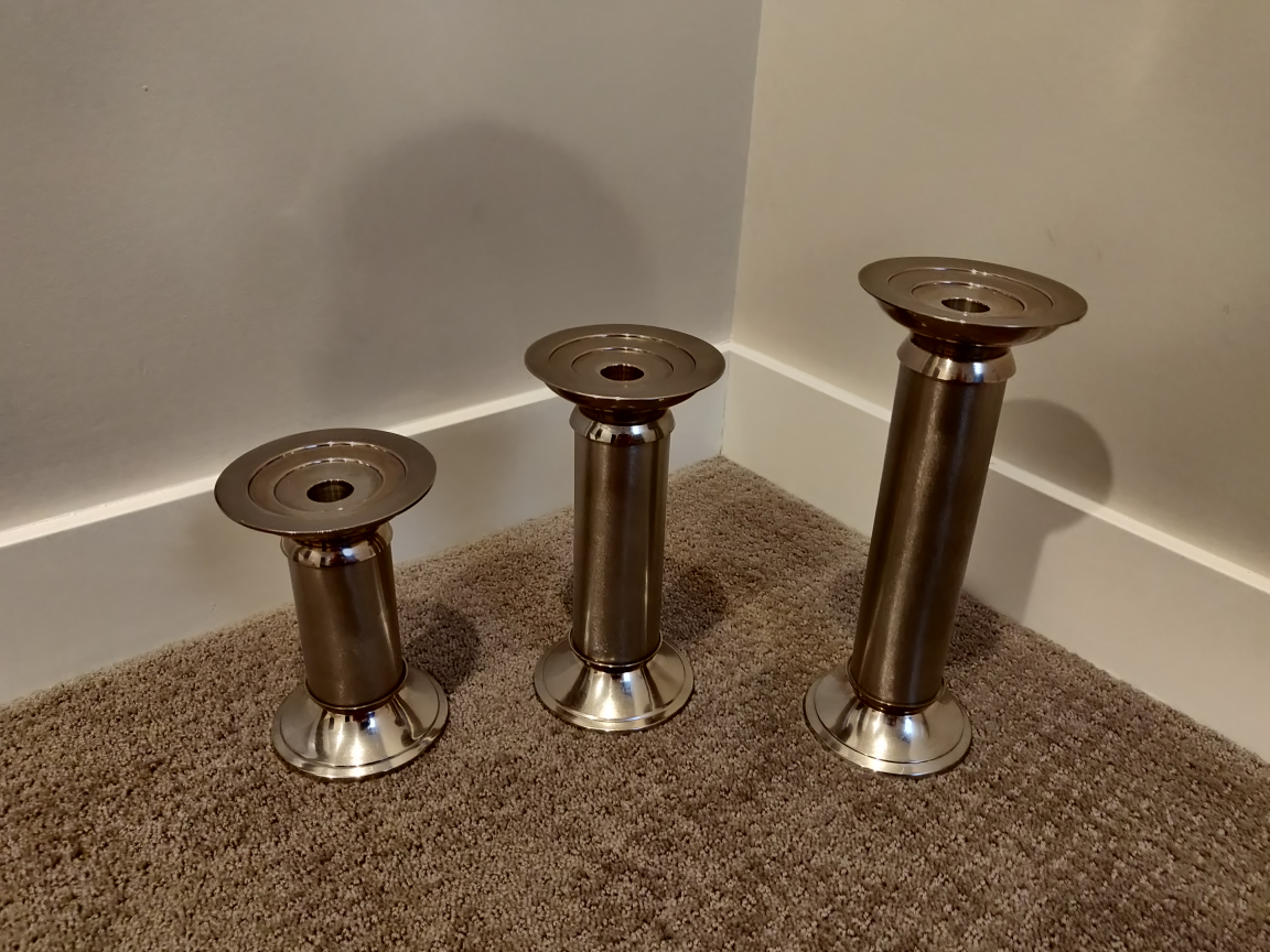 3 Tier Pillar Candle Holders Set - Tabletop Candlestick - Mikasa