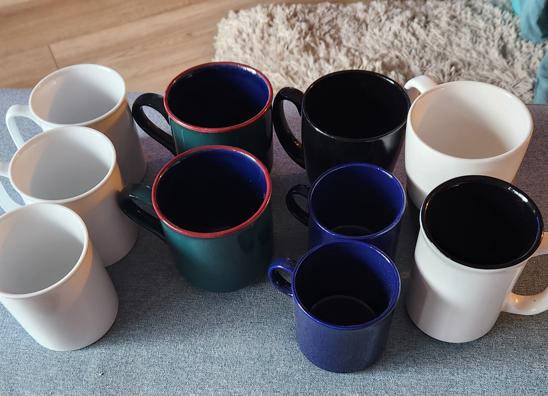 Assorted Colourful Ceramic Mugs 10pcs
