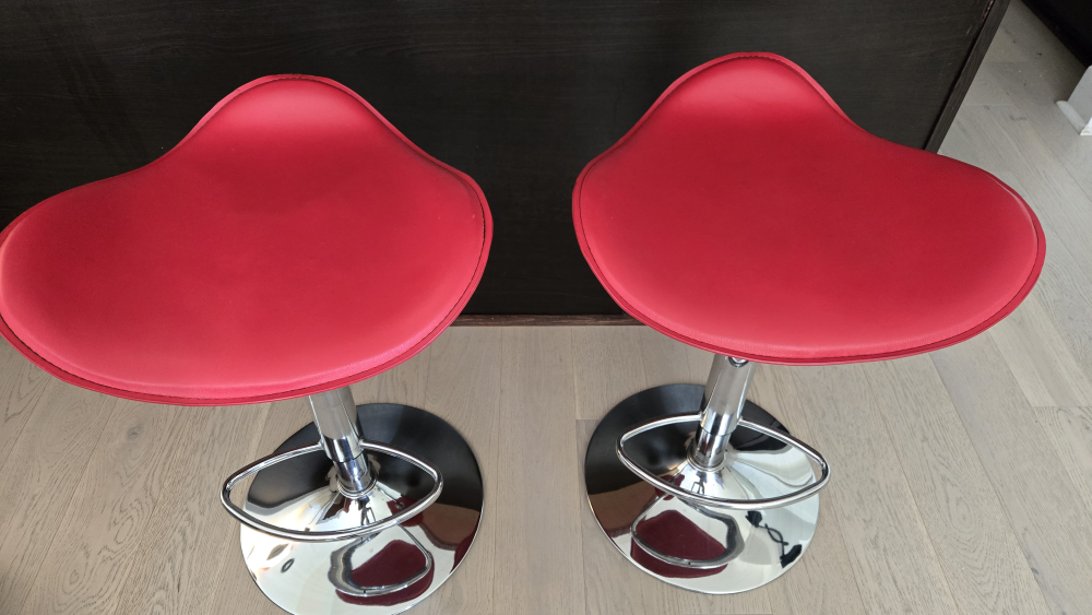 Red Swivel Bar Stools - Set of 2 - photo 2