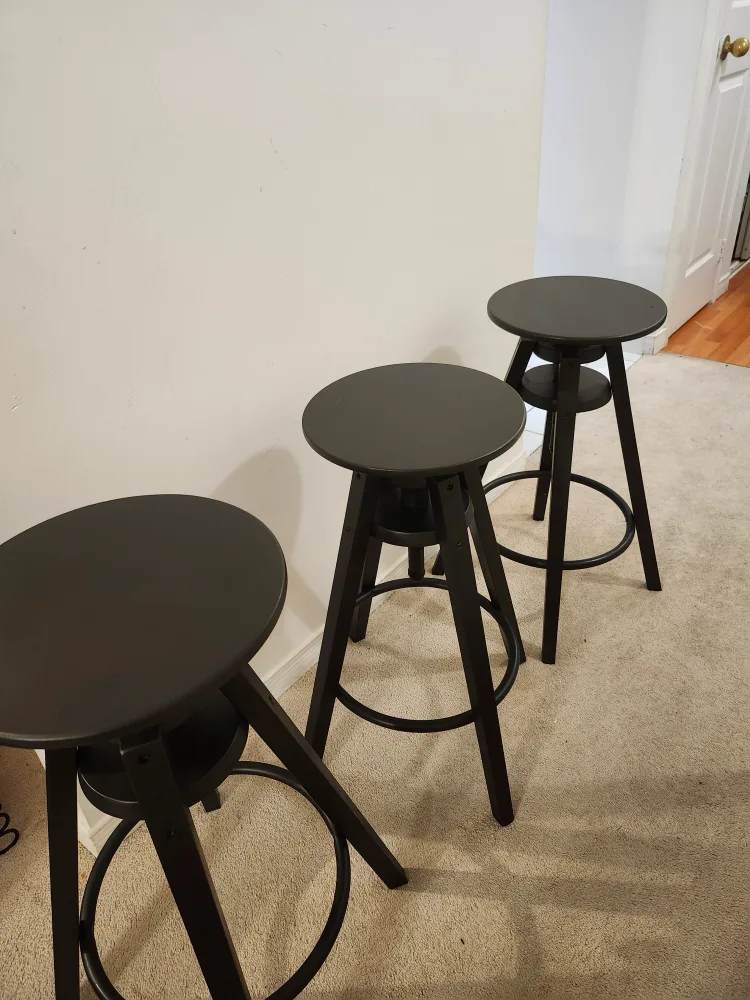 Adjustable Bar Stool -IKEA Franklin  Black thumbnail